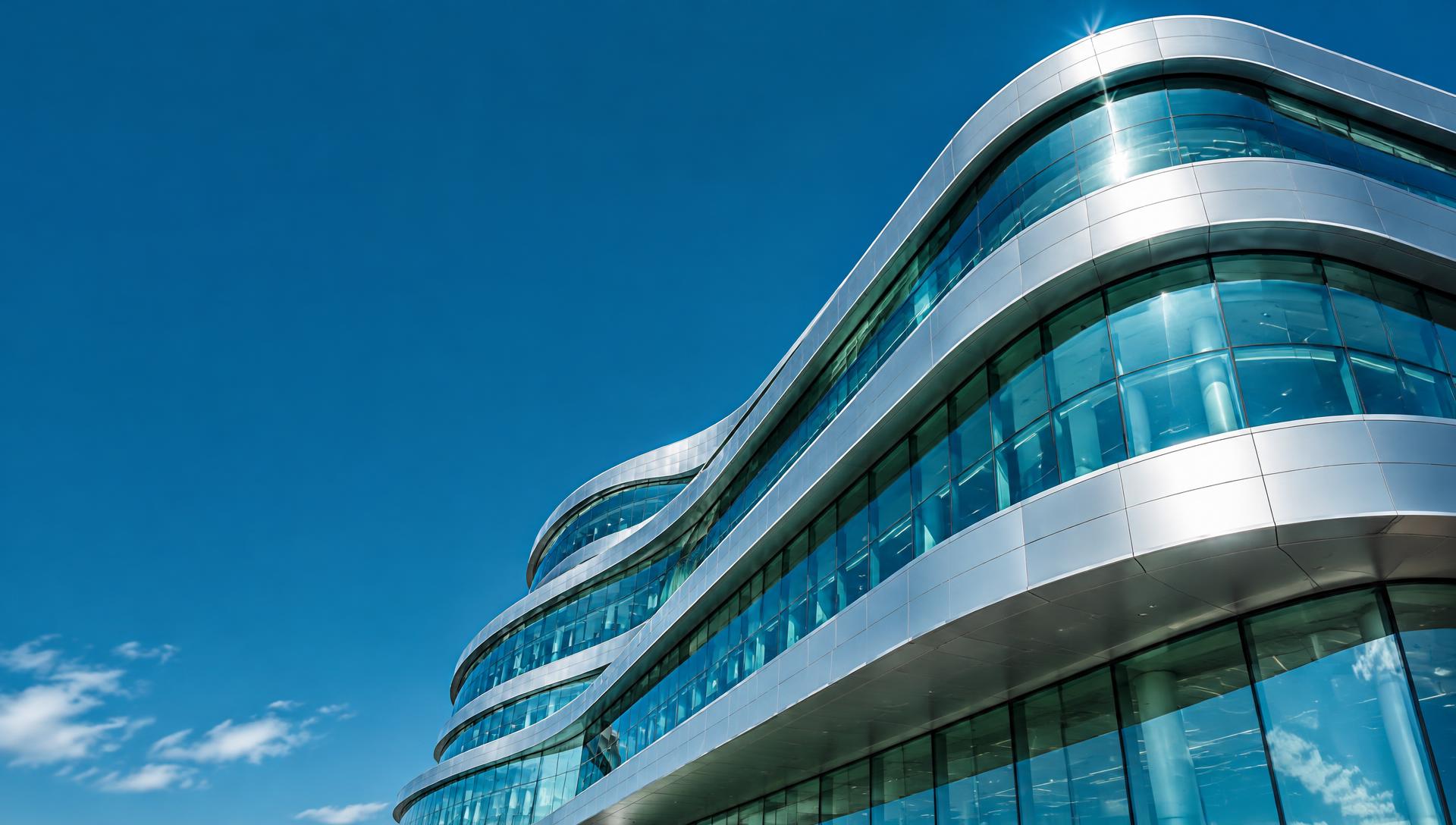 Contemporary glass and steel enterprise architecture